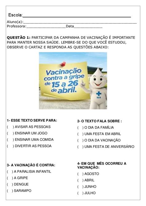 Rosearts- Atividades para imprimir: Simuladinho 2º Ano - Interpretação ...