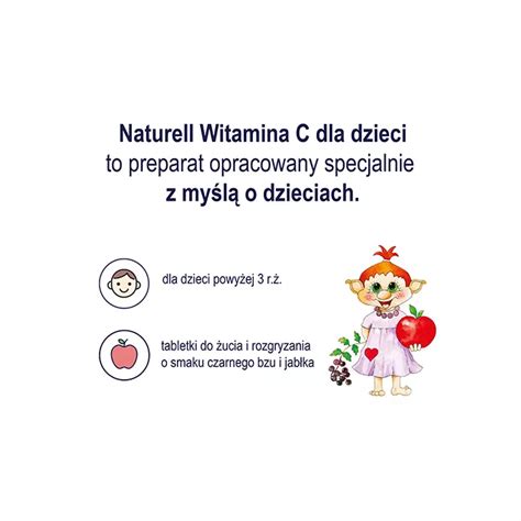 Naturell Witamina C Dla Dzieci Tabletki Do Ucia I Rozgryzania