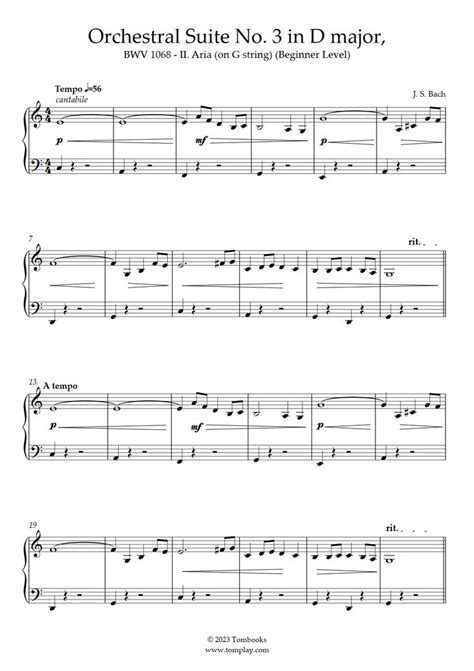 Orchestral Suite No 3 In D Major Bwv 1068 Ii Aria On G String