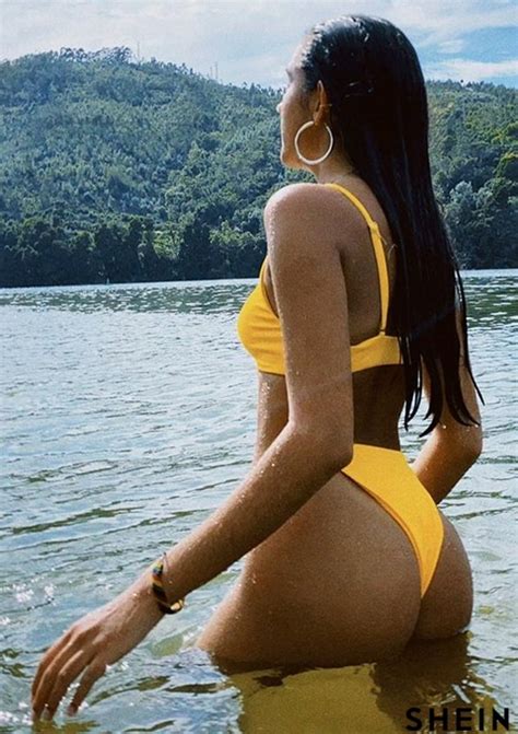 Rib Ring Linked Thong Bikini Swimsuit SHEIN USA