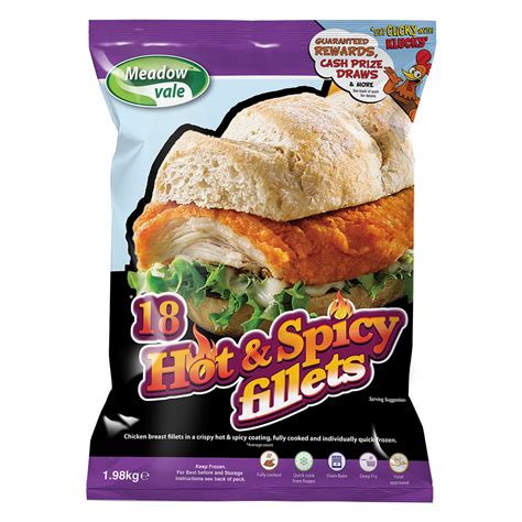 Meadowvale Chicken Fillet Zinger Hot Spicy 5 X 1 98Kg Box ELC UK LTD