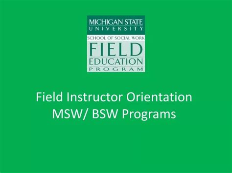 PPT Field Instructor Orientation MSW BSW Programs PowerPoint