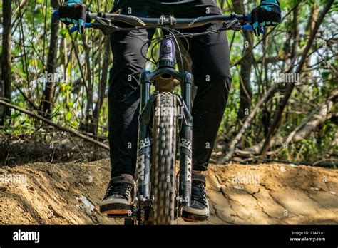 mountain biker riding  mountain bike  indonesia stock photo alamy