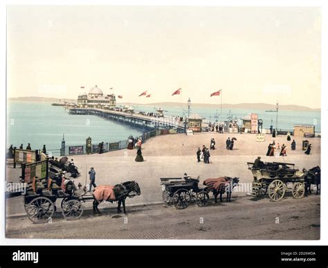 Photochrom Print Victorian Seaside Stock Photo Alamy