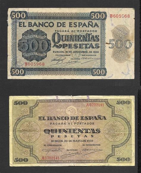 Spain 2 X 500 Pesetas 1936 1938 Pick 102a 114a Catawiki