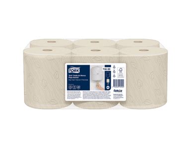 Toalla De Manos Flujo Central Famimax Natural Hoja Triple Rollo X 100 M