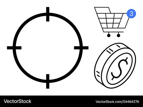 Digital Marketing Elements Bullseye Target Vector Image