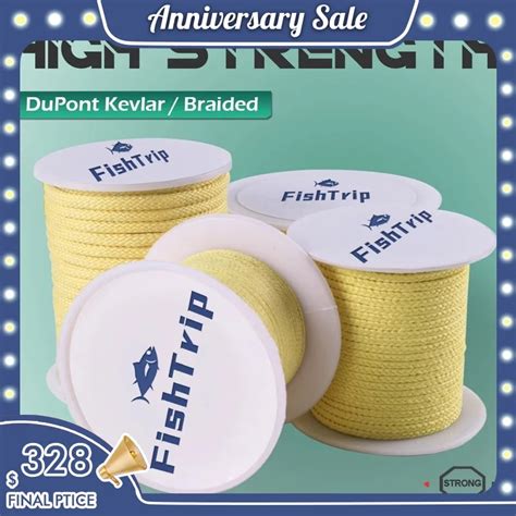 FishTrip 50lbs 5000lbs Braided Kevlar Line Kevlar Fishing Line Thread