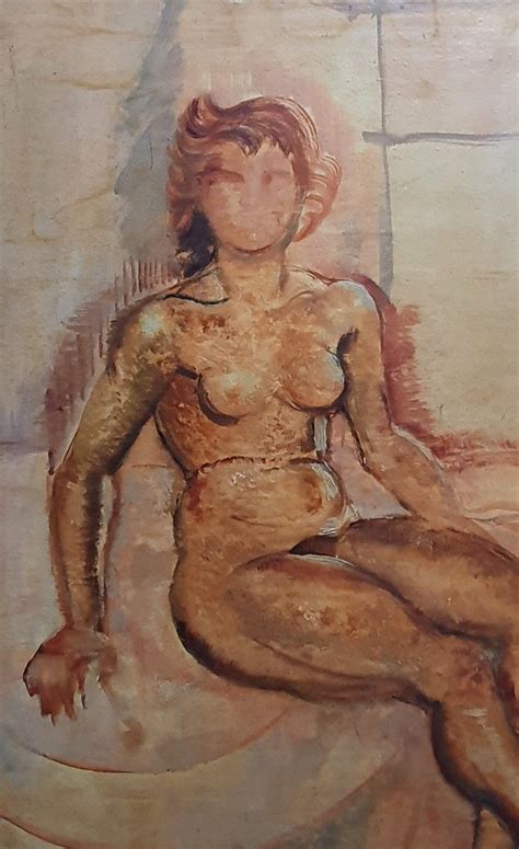 Proantic Naked Woman Oil On Paper Mounted On Canvas Circa 1930