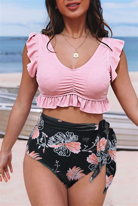 Two Piece Bandeau Swimsuit Cheeky High Waist Bikini Set Artofit