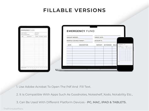 emergency fund tracker printable emergency fund challenge etsy