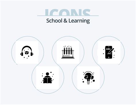 Escuela Y Aprendizaje Glifo Icon Pack Dise O De Iconos Educaci N