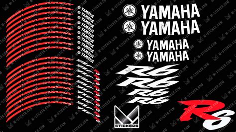 Stickers jante Yamaha R6 Kit déco complet pour les 2 jantes