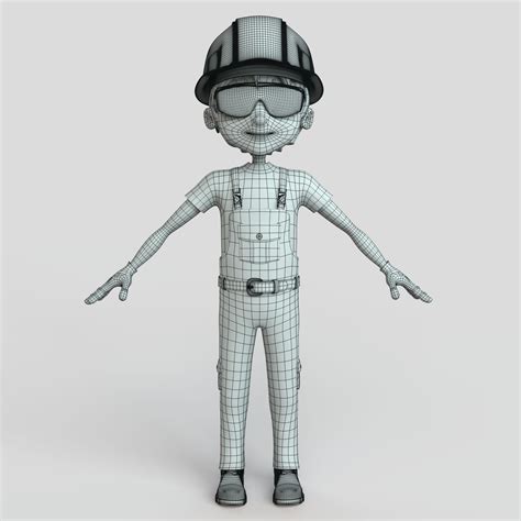 Cartoon Worker 3D Model $30 - .ma .fbx .max .obj - Free3D