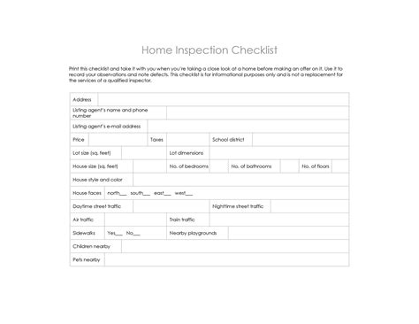 20+ Printable Home Inspection Checklists (Word, PDF) - Template Lab