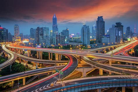Shanghai Elevated Road Junction 3 Photograph By Anek Suwannaphoom