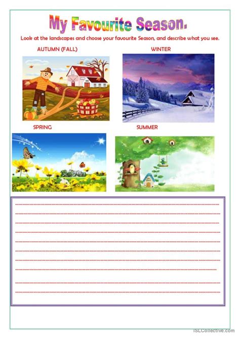 My Favourite Season Pictur English ESL Worksheets Pdf Doc