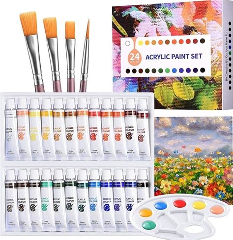 Generic 29 Piece Acrylic Paint Set 4 Pieces Acrylic Paints 3 Pieces