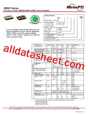 M2001 Datasheet(PDF) - MTRONPTI