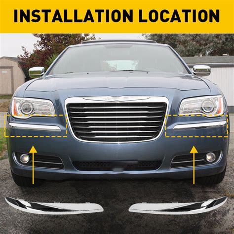 Fits For 2011 2014 Chrysler 300 Front Bumper Molding Chrome Trim Left Right 2pcs Ebay