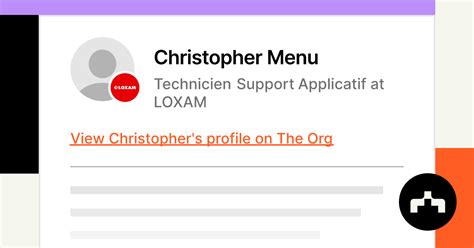 Christopher Menu Technicien Support Applicatif At Loxam The Org