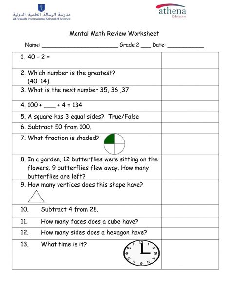 Mental Math Exercise For Grade 2 Live Worksheets Worksheets Library