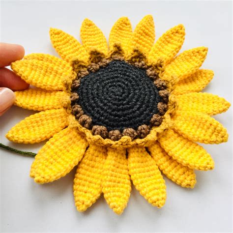 Crochet Sunflower Pattern Amigurumi Pdf Tutorial Plant Etsy