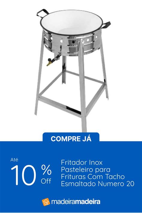 Fritador Inox Pasteleiro Para Frituras Tacho Esmaltado Numero 20