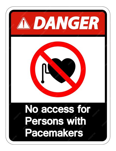 Premium Vector Danger No Access For Persons With Pacemaker Symbol Sign Isolate On White