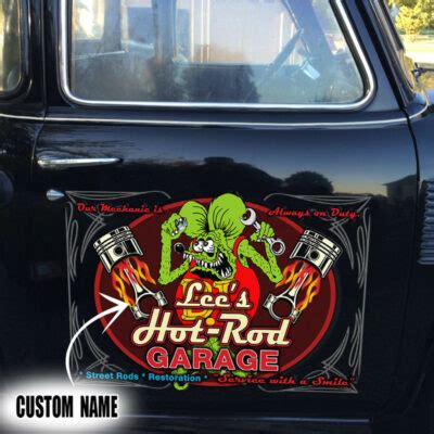 Personalized Hot Rod Rat Fink Set Vinyl Stickers Dingmun