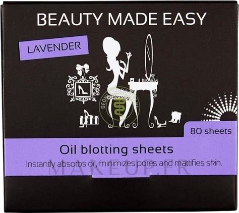 Beauty Made Easy Oil Blotting Sheets Lavender Lingettes Matifiantes