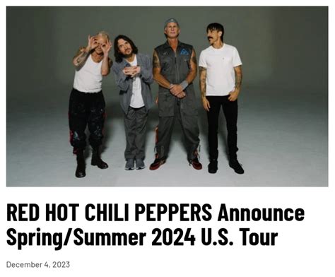 RED HOT CHILI PEPPERS Announce Spring Summer 2024 U S Tour The