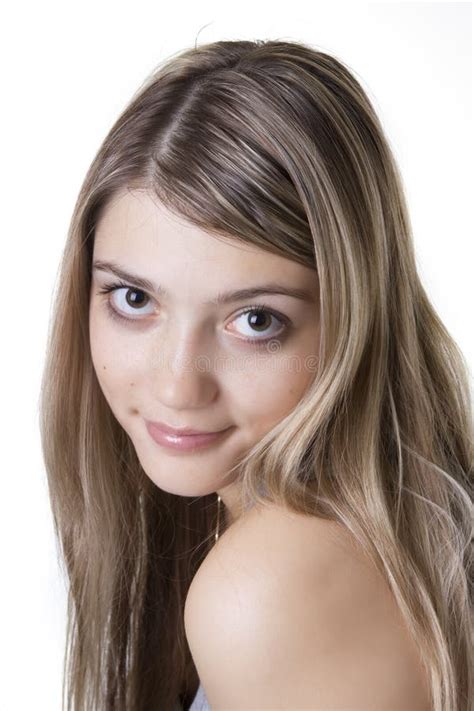 Blonde Avec De Grands Yeux Photo Stock Image Du Renivellement