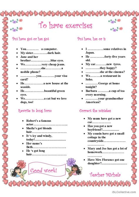 exercises english esl worksheets