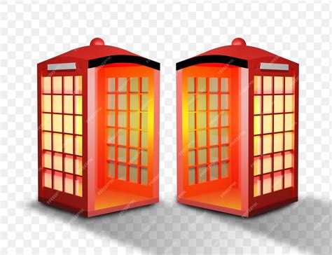 Premium Psd Red Phone Booth