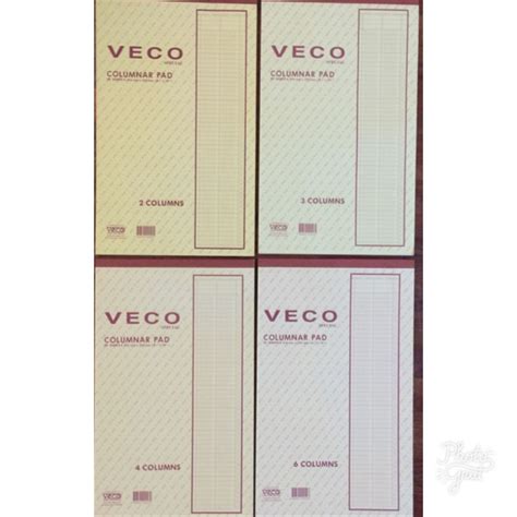 Columnar Pad (6 columns) Veco 8.5x14 59sheets per pad | Lazada PH 