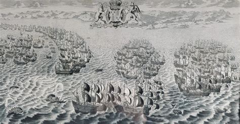 Three John Pine Naval Battle Engravings The Defeat Of The Spanish