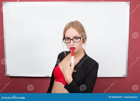 Business Woman In Lingerie On The Background Stock Image Image Of Marker Business 58885665