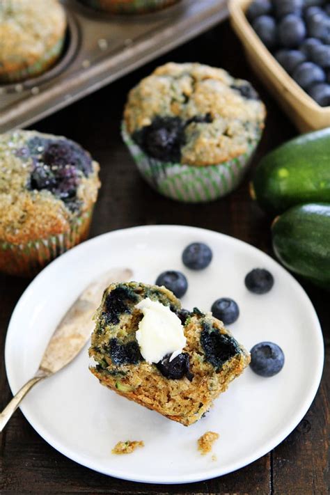 Zucchini Banana Blueberry Muffins Two Peas And Their Pod