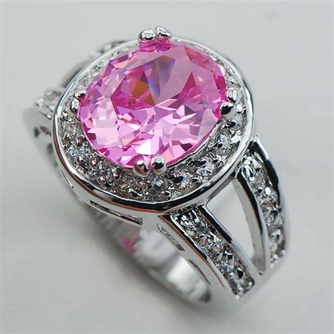 Aliexpress Buy Pink Crystal Zircon Fashion Sterling Silver