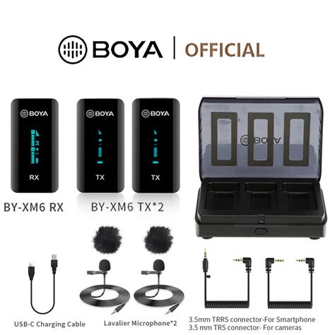 BOYA BY-XM6 S2 Wireless Lavalier Microphone with Charging Box ...