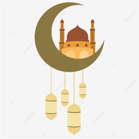 Islamic Lantern And Moon Vector Islamic Lantern Islamic Lantern