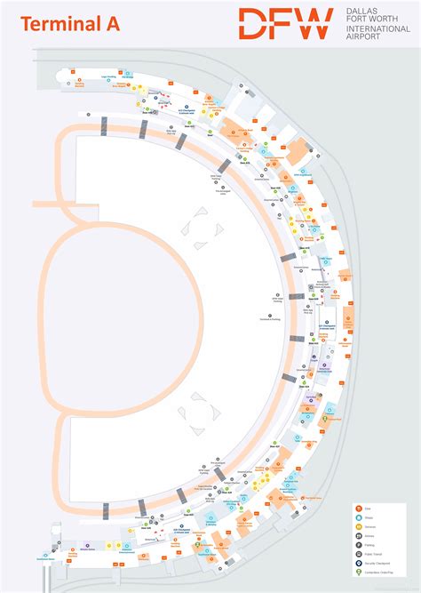 Dallas Fort Worth Airport Terminal A Map - Ontheworldmap.com