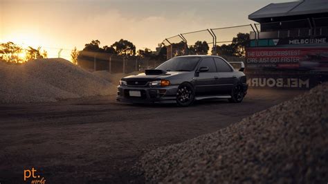 1080P, dirt, Subaru Impreza, JDM, Subaru, sunset, Japanese cars, gravel ...