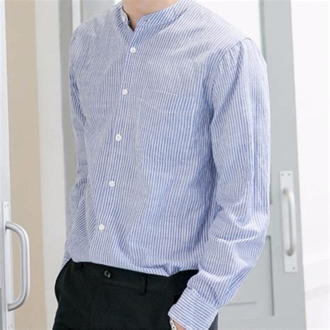 Mua Áo sơ mi nam dài tay cổ trụ sọc Hot trend 2022 giá rẻ nhất TecKi Vn