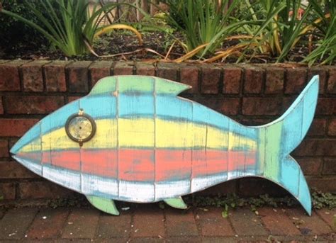 Fish Sign Tropical Wall Art Beach House Weathered Wood Decor Etsy