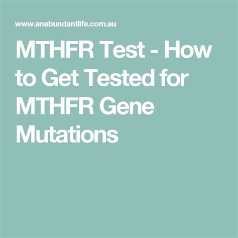 Mthfr Test How To Get Tested For Mthfr Gene Mutations Mthfr Gene