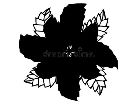 Black Illustration Flower Silhouette Stock Illustration - Illustration ...