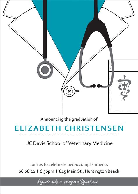 Veterinary School Graduation Invitation Digital Vet School Etsy