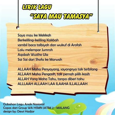 Saya Mau Tamasya Original Song Naik Becak Ibu Soed Lagu Lirik